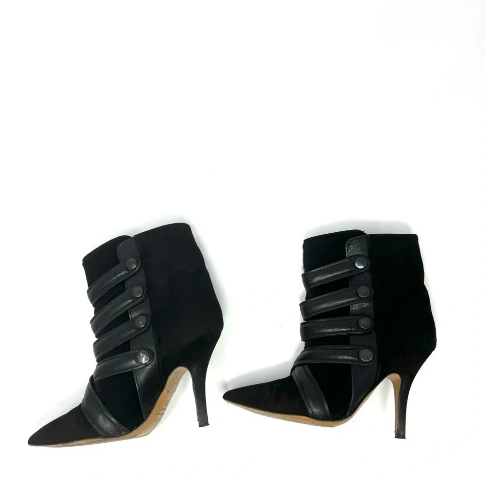 Isabel Marant Taylor Buckle Boots – Black Suede & Leather, Size 7 | 37